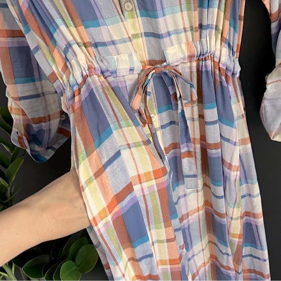 TYLHO Plaid Colorful Maxi Button Up Shirt Dress S - Picture 6 of 13